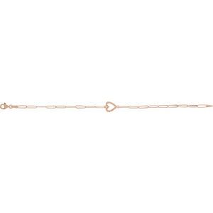 14K Rose Gold Accented  Heart 7" Bracelet Mounting – image 3