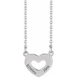 Engravable Family Heart Necklace or Center