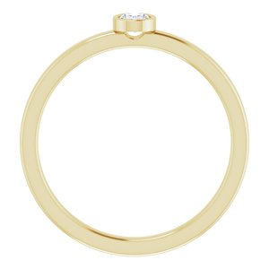14K Yellow Gold 1/6 CT Natural Diamond Solitaire Bezel-Set Ring