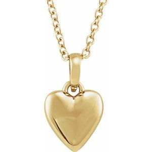 Puffed Heart Necklace or Pendant