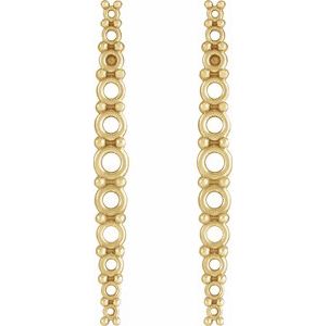 14K Yellow Gold Accented Graduated Drop Earring Mounting – image 2
