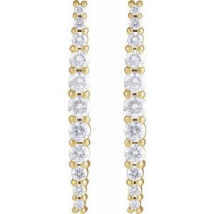 14K Yellow Gold 3/8 CTW Natural Diamond Earrings – image 2