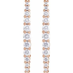 14K Rose Gold 3/8 CTW Natural Diamond Earrings – image 2