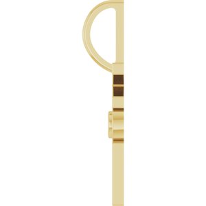 14K Yellow Gold 2 mm Round Accented Vote Charm/Pendant Mounting – image 6