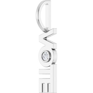 Sterling Silver 2 mm Round Accented Vote Charm/Pendant Mounting – image 3
