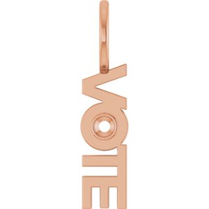 14K Rose Gold 2 mm Round Accented Vote Pendant Mounting – image 2