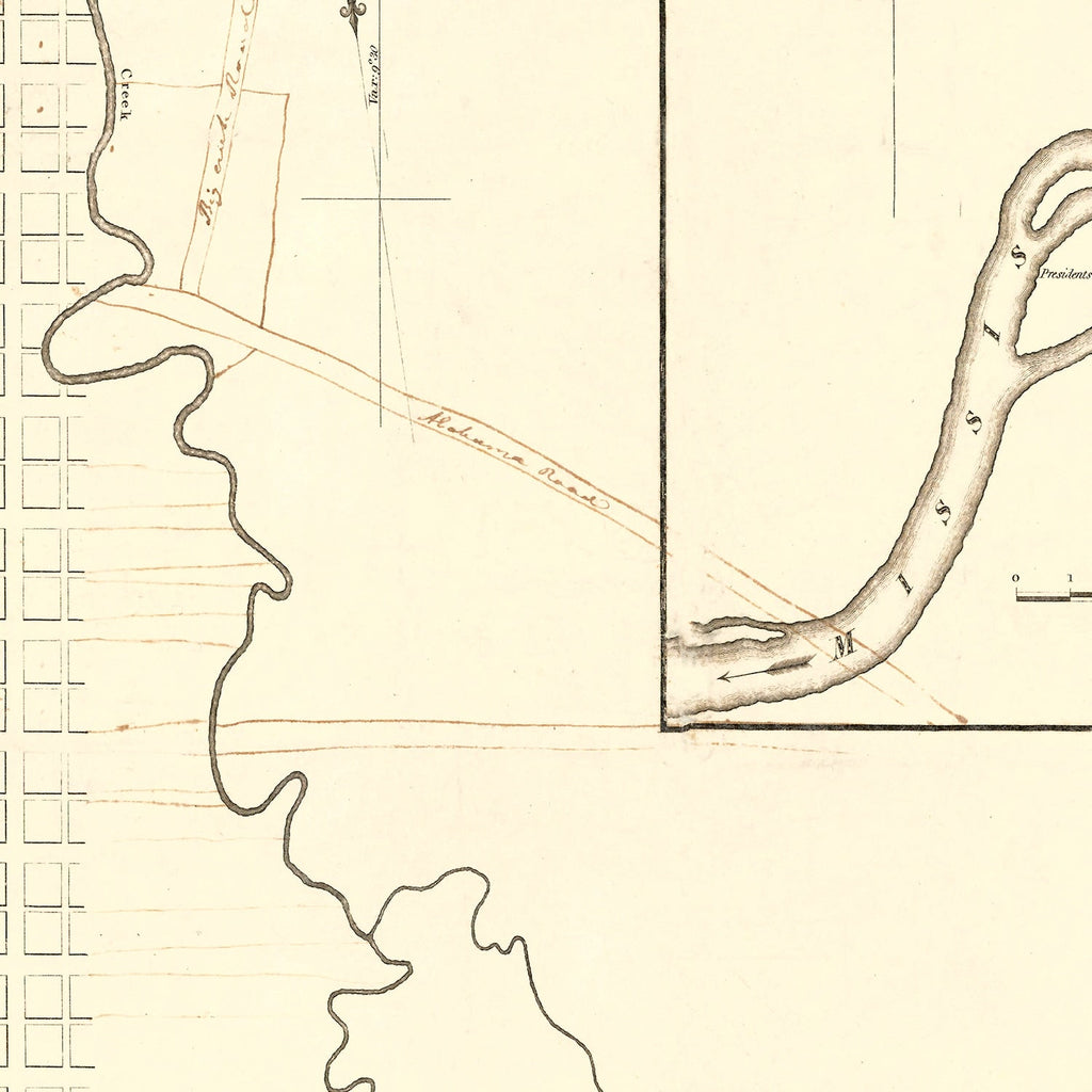 Vintage Map of Memphis, Tennessee 1865