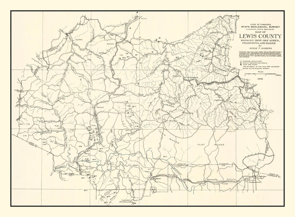 Vintage Lewis County, TN Iron Ore Mines 1915