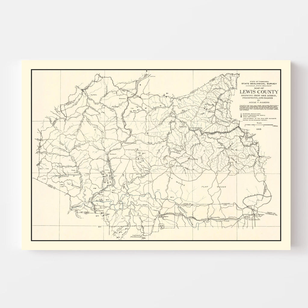 Vintage Lewis County, TN Iron Ore Mines 1915