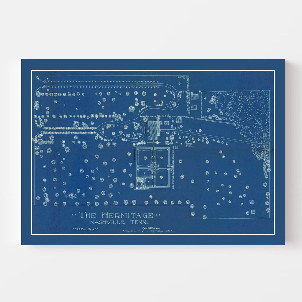 Vintage Map of the Hermitage Nashville, TN 1920