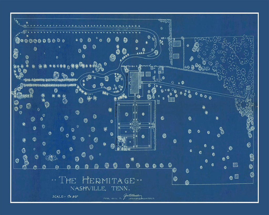 Vintage Map of the Hermitage Nashville, TN 1920