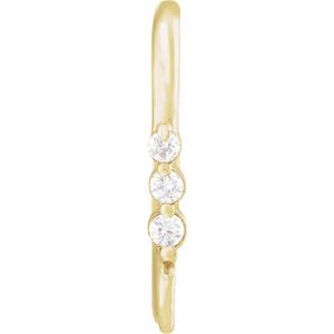 14K Yellow Gold .02 CTW Lab-Grown Diamond Three-Stone Earring Top