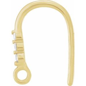 14K Yellow Gold .02 CTW Natural Diamond Three-Stone Earring Top