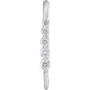 14K White Gold .04 CTW Natural Diamond Five-Stone Earring Top