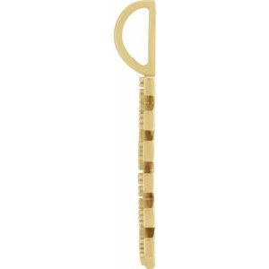 18K Yellow Gold .80 mm Round Accented Mama Charm/Pendant Mounting – image 8