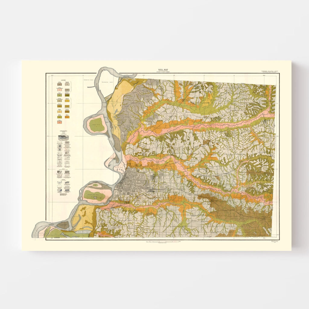 Vintage Map of Shelby County, Tennessee 1916