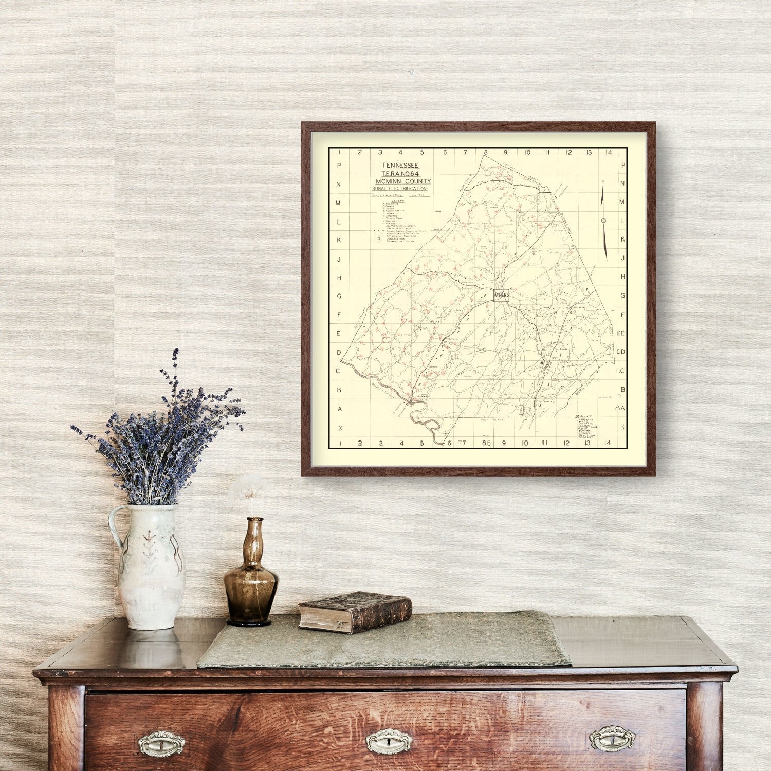 Vintage Map of McMinn County, Tennessee 1935