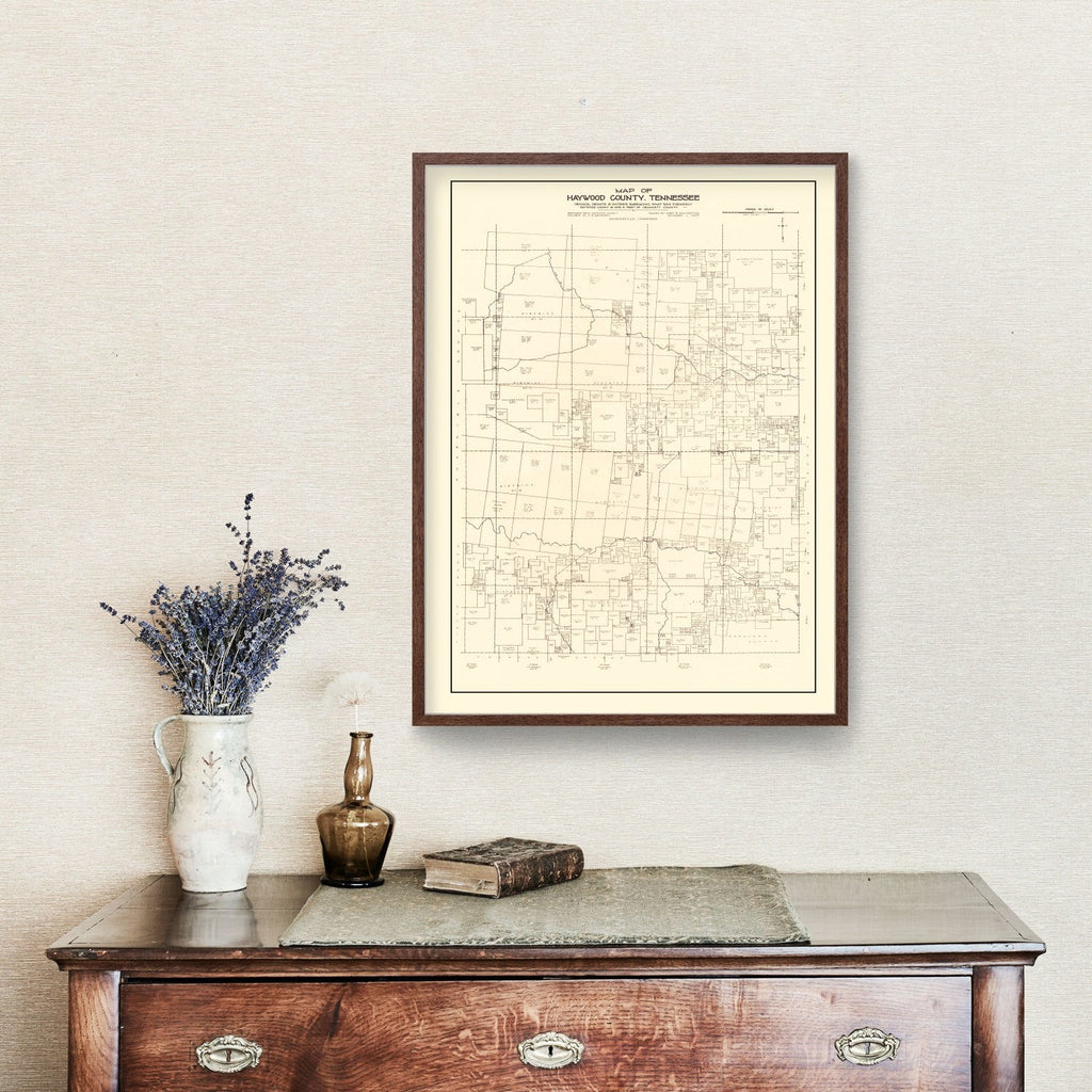 Vintage Map of Haywood County, Tennessee 1927
