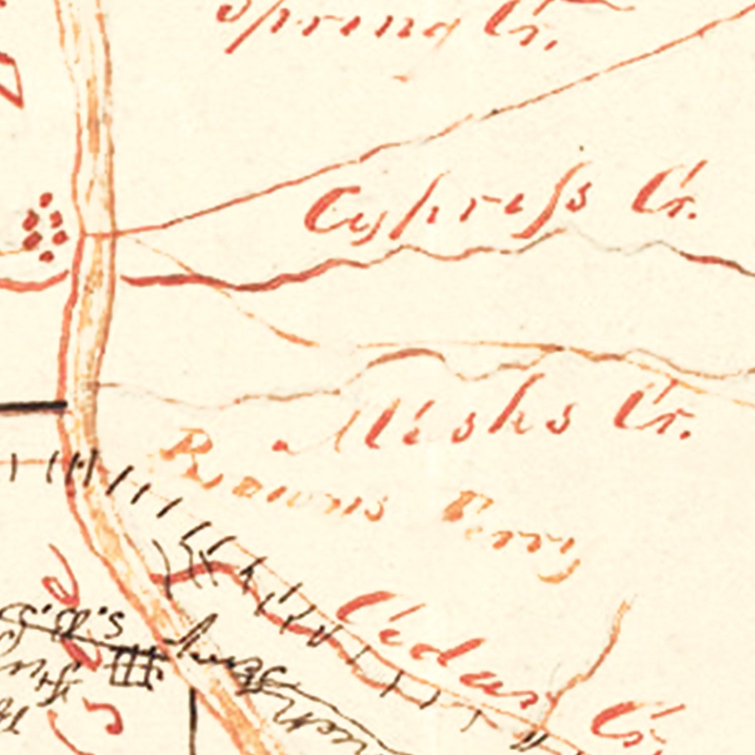Vintage Map of Perry County, Tennessee 1842