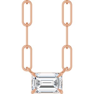 14K Rose Gold 5/8 CT Lab-Grown Diamond Solitaire 16" Necklace