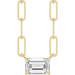 14K Yellow Gold 5/8 CT Lab-Grown Diamond Solitaire 16" Necklace