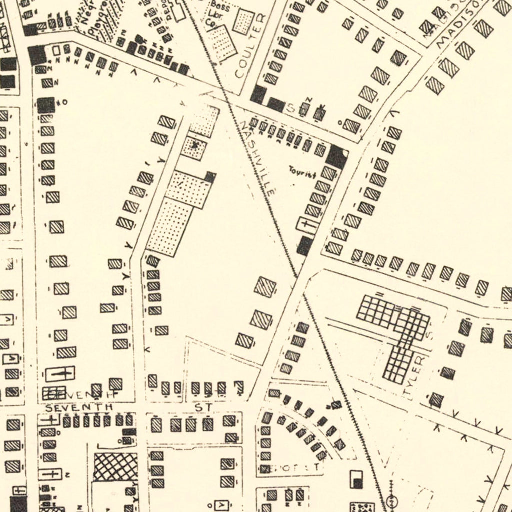 Vintage Map of Clarksville, Tennessee 1938