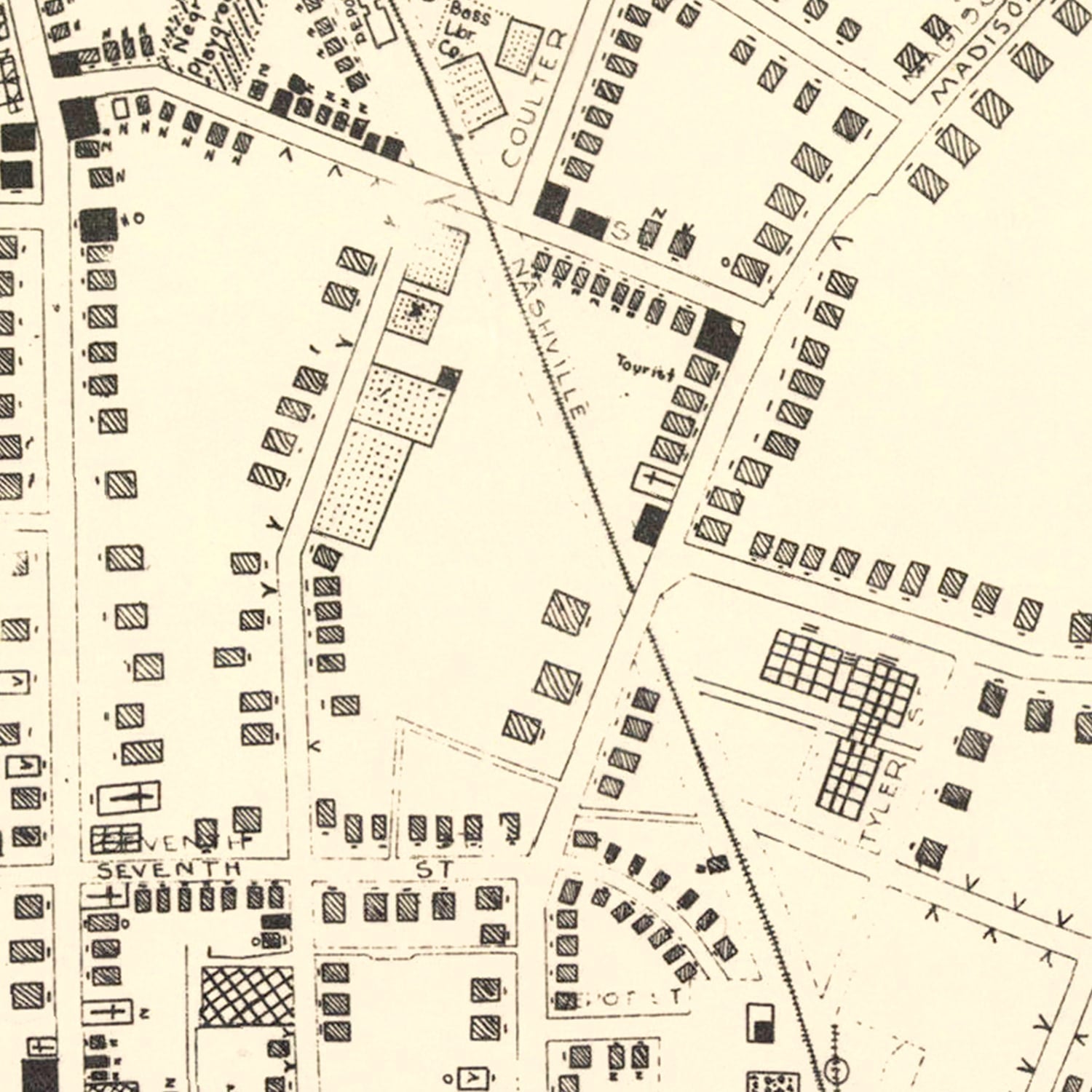 Vintage Map of Clarksville, Tennessee 1938