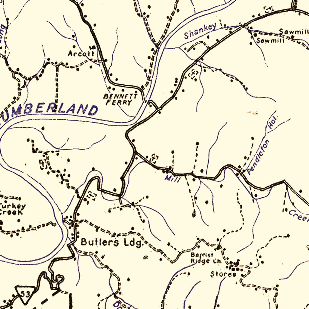 Vintage Map of Clay County, Tennessee 1938