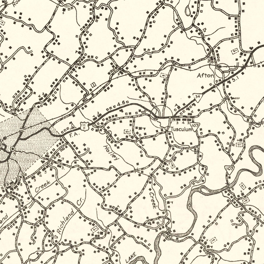 Vintage Map of Greene County, Tennessee 1938