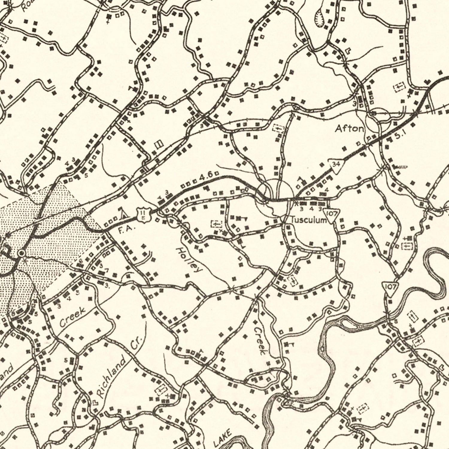 Vintage Map of Greene County, Tennessee 1938