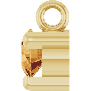 14K Yellow Gold Natural Citrine Petite Pav���� Dangle