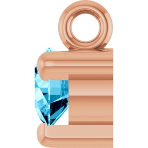 14K Rose Natural Aquamarine Dangle