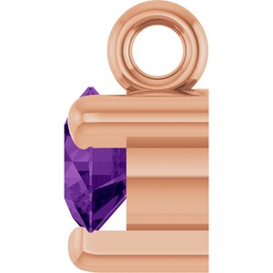 14K Rose Natural Amethyst Dangle