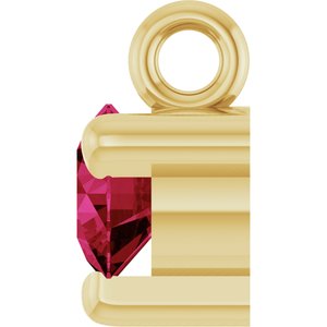 14K Yellow Natural Ruby Dangle