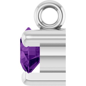 Platinum Natural Amethyst Petite Pav���� Dangle