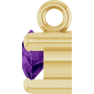 14K Yellow Natural Amethyst Dangle
