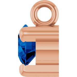 14K Rose Gold Lab-Grown Blue Sapphire Petite Pav���� Dangle