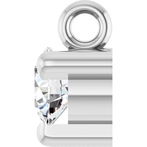 Platinum Natural White Sapphire Dangle