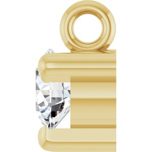 14K Yellow Gold 1/10 CT Lab-Grown Diamond Petite Pav���� Dangle
