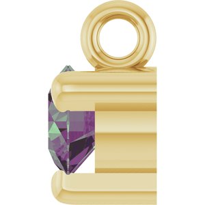 14K Yellow Lab-Grown Alexandrite Dangle