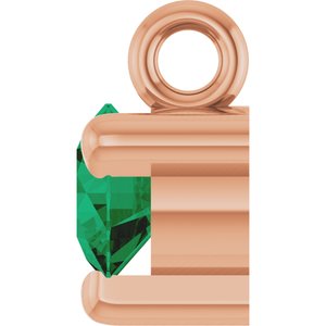 14K Rose Gold Natural Emerald Petite Pav���� Dangle