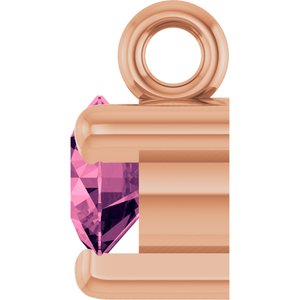 14K Rose Natural Pink Tourmaline Dangle