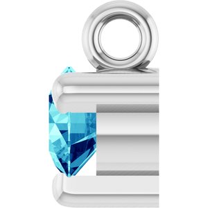 14K White Natural Blue Zircon Dangle