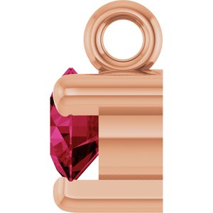 14K Rose Gold Natural Ruby Petite Pav���� Dangle
