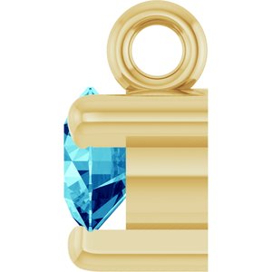 14K Yellow Natural Blue Zircon Dangle