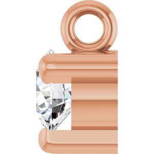 14K Rose Gold 1/10 CT Lab-Grown Diamond Petite Pav���� Dangle