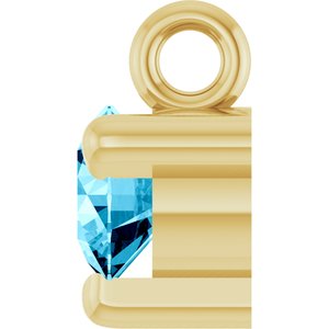 14K Yellow Gold Natural Aquamarine Petite Pav���� Dangle
