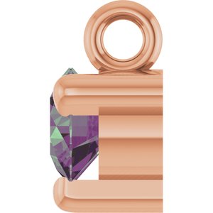 14K Rose Gold Lab-Grown Alexandrite Petite Pav���� Dangle