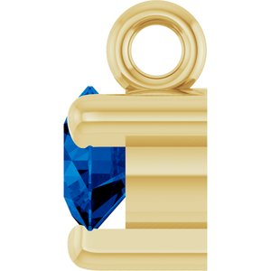 14K Yellow Natural Blue Sapphire Dangle