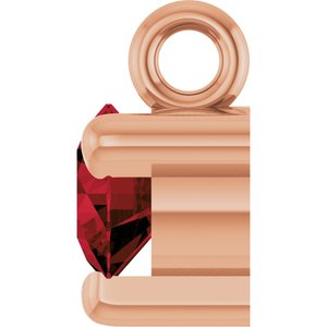 14K Rose Natural Mozambique Garnet Dangle